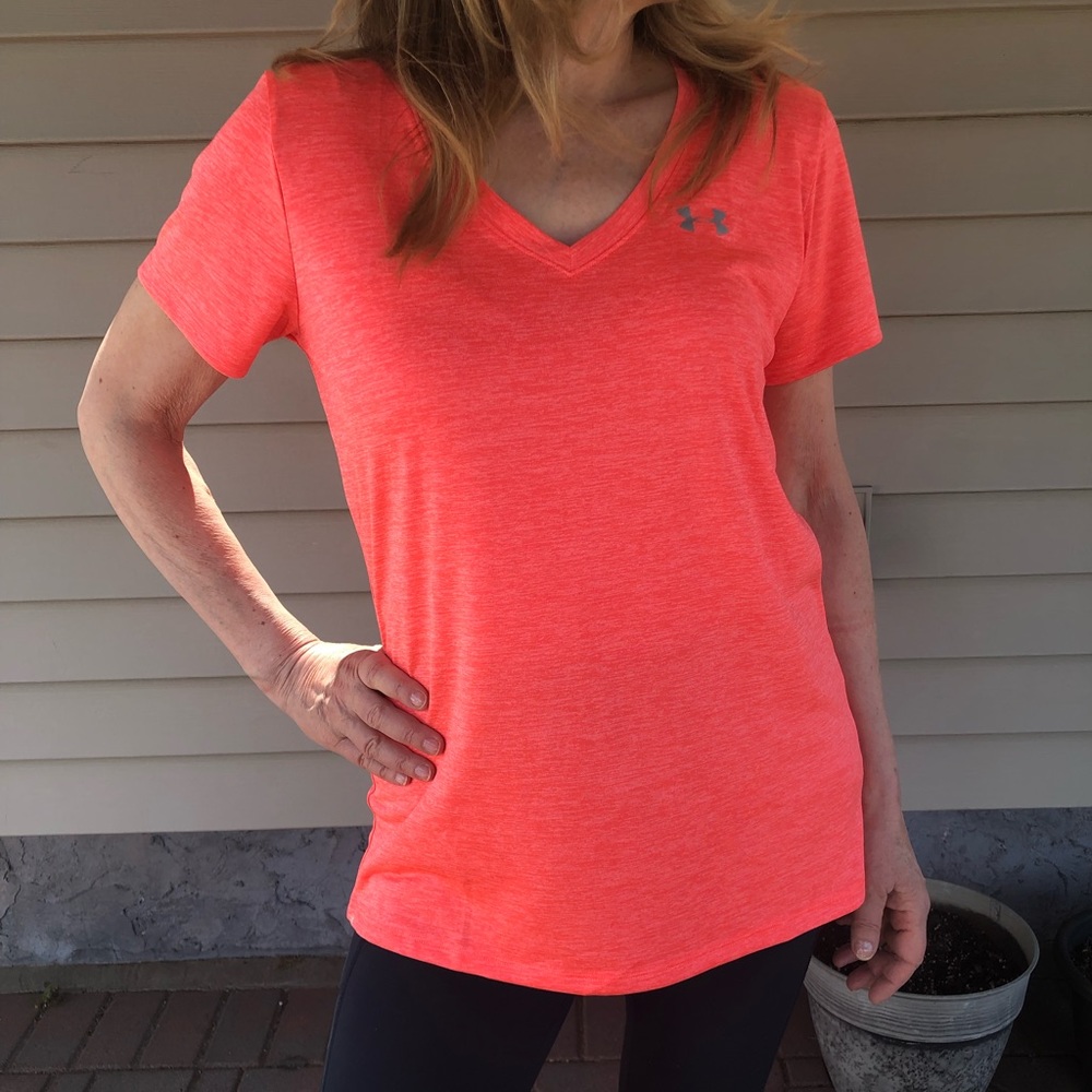 Neon Orange Under Armour Sports Top